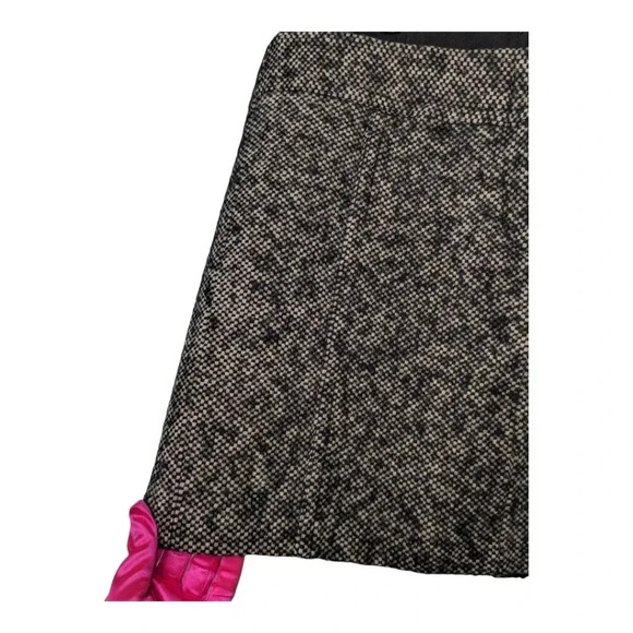 Ann Taylor Loft Tweed Mini Skirt Womens Size 14 Black White Wool Blend Lined - Picture 3 of 9